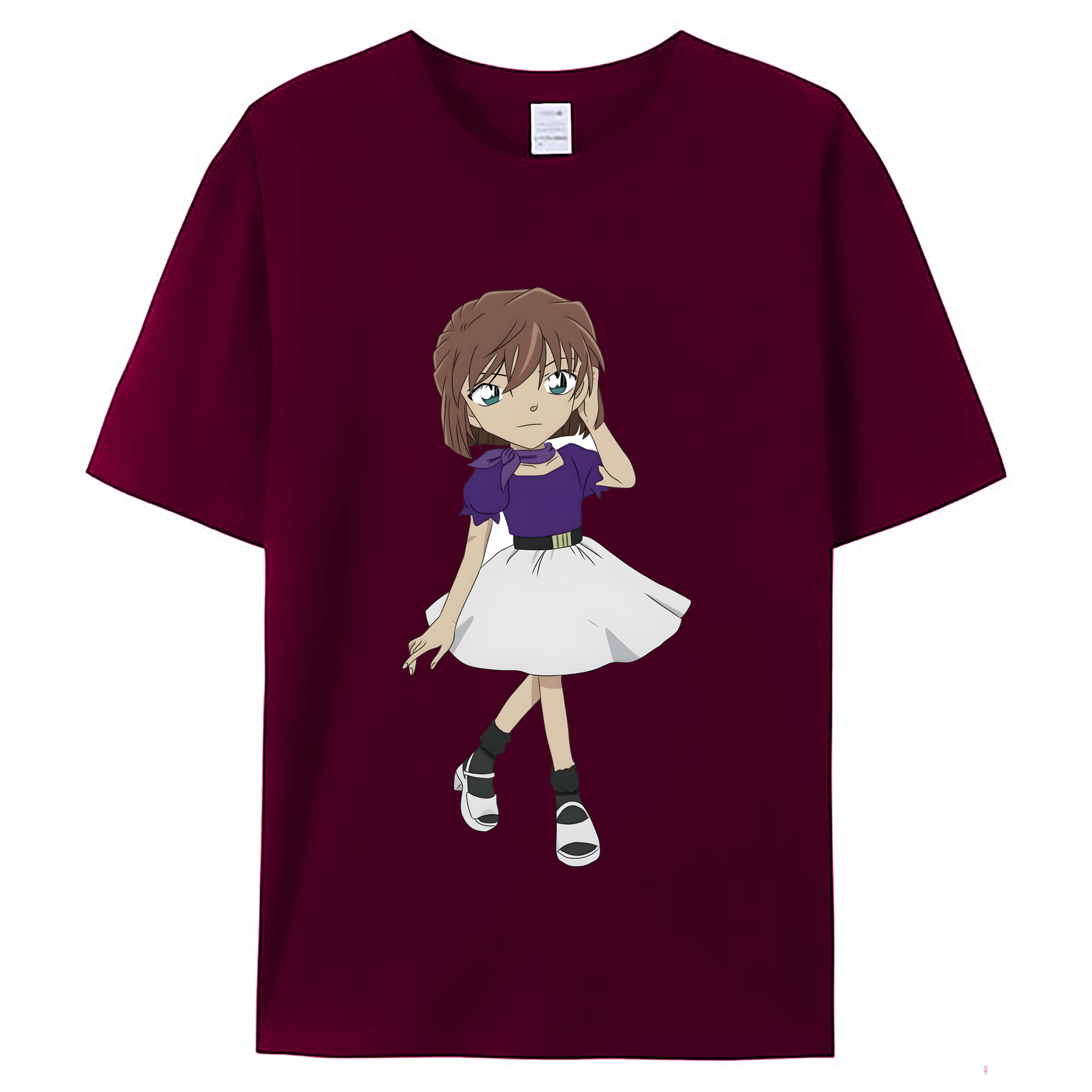 （画像用） 名探偵コナン 灰原 哀 はいばら あい Detective Conan Anita Hailey、Vi Graythorn Haibara Ai レディースカジュアルプリントTシャツ（綿100％）